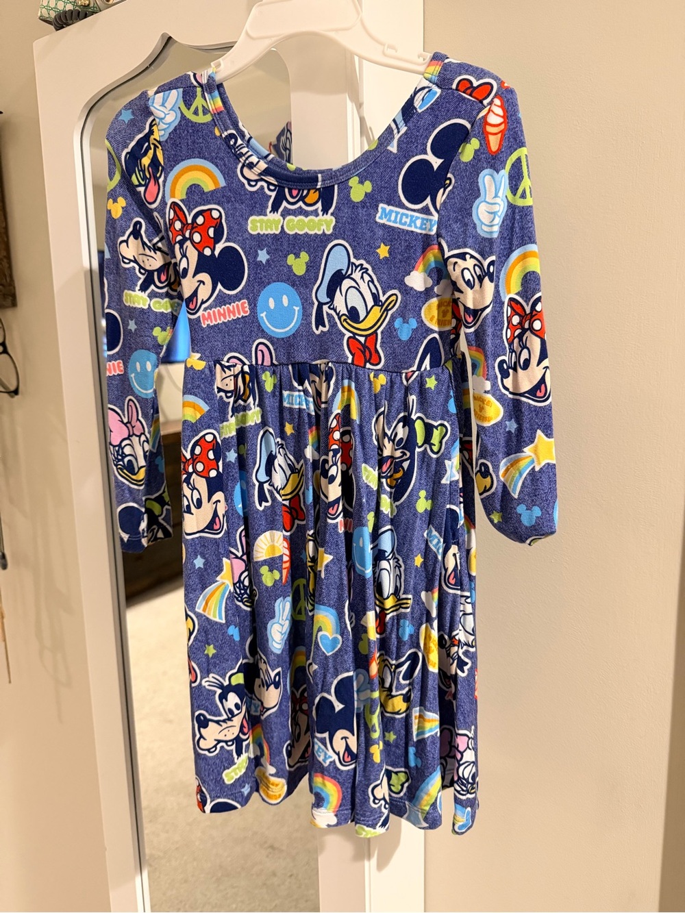 Disney little sleepies Girls' Navy Blue Mickey & Friends Long-Sleeve Dress
